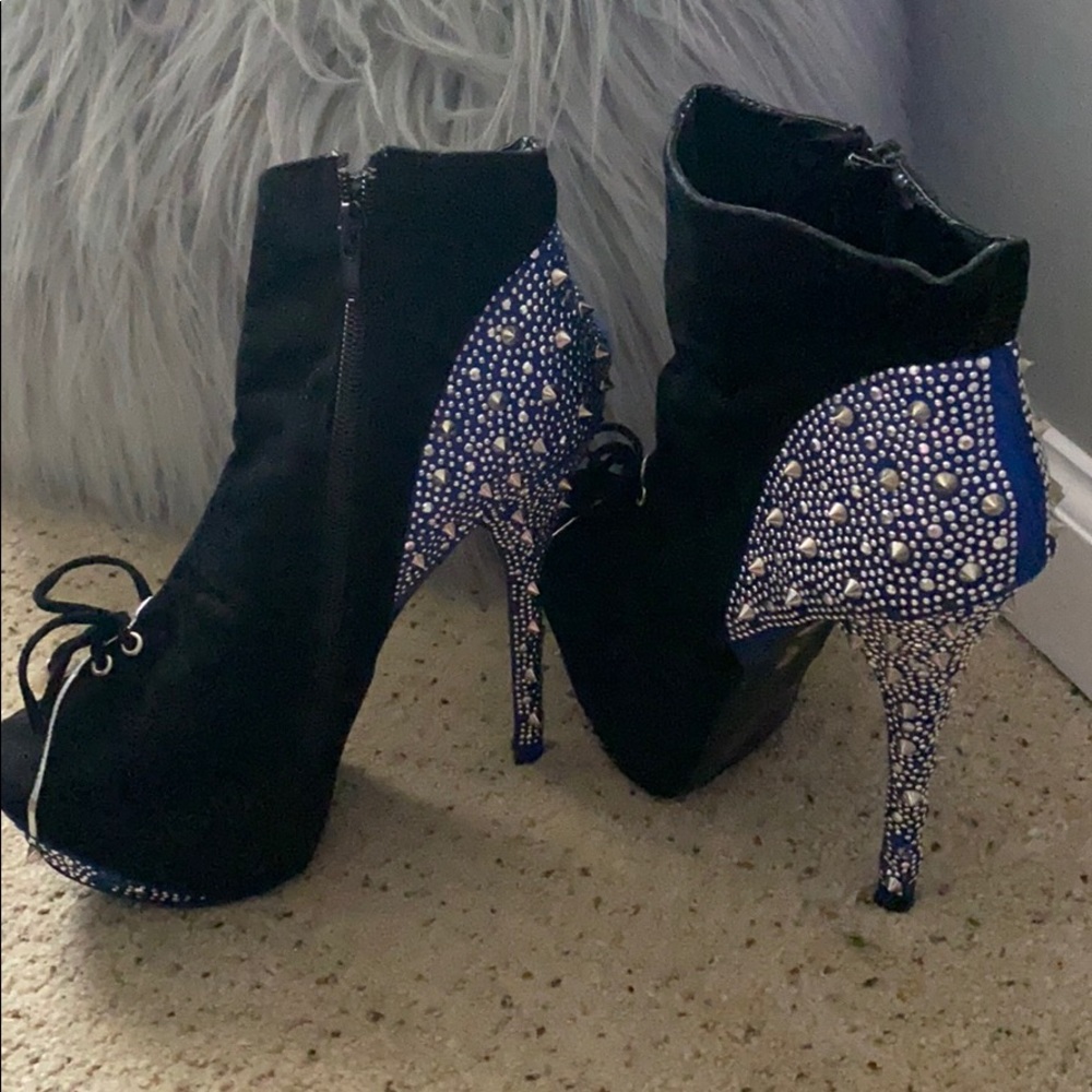 Suede Black Heels